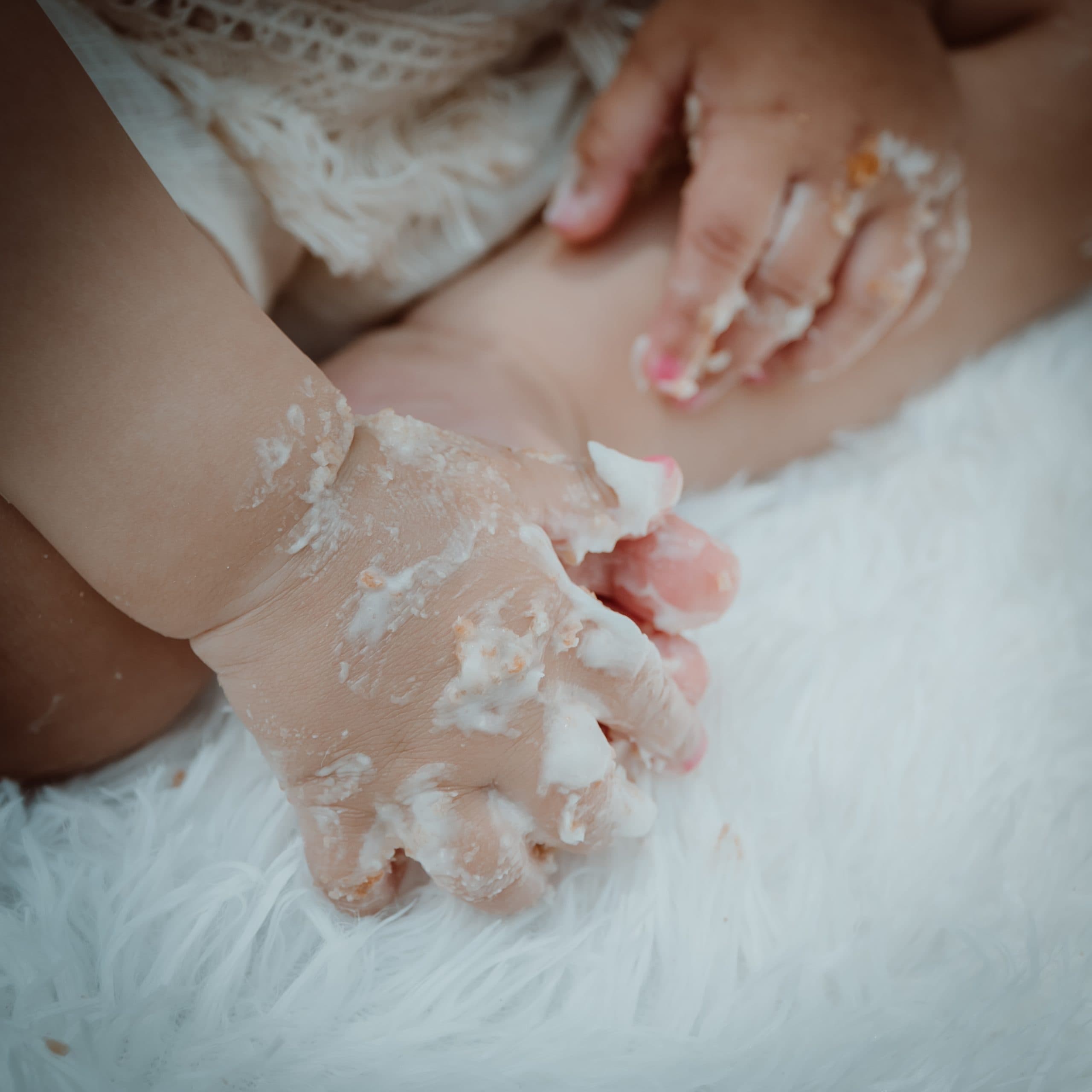 Colorful cake smash session near Fort Bragg