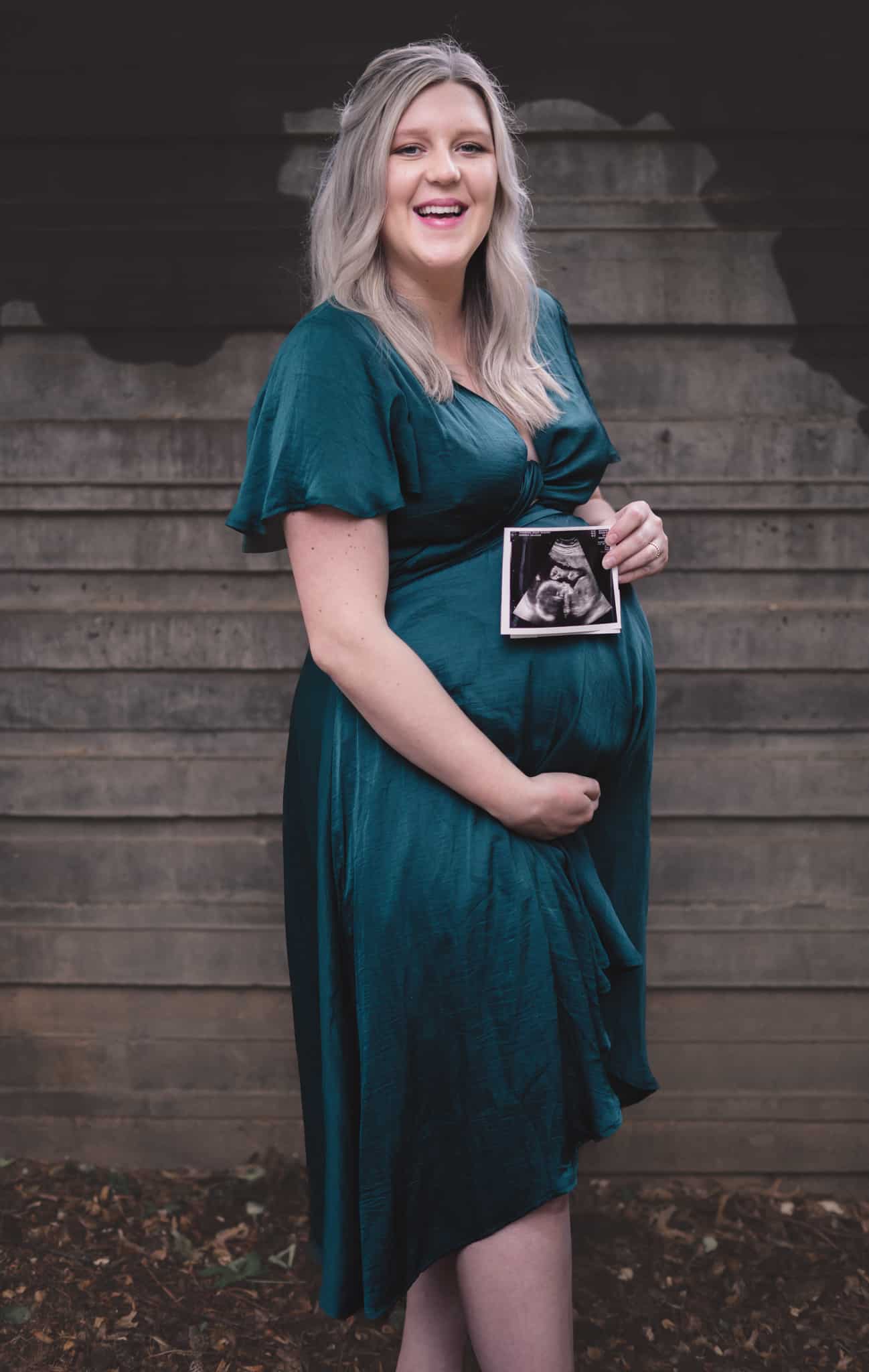 Golden hour maternity portrait near Fort Bragg